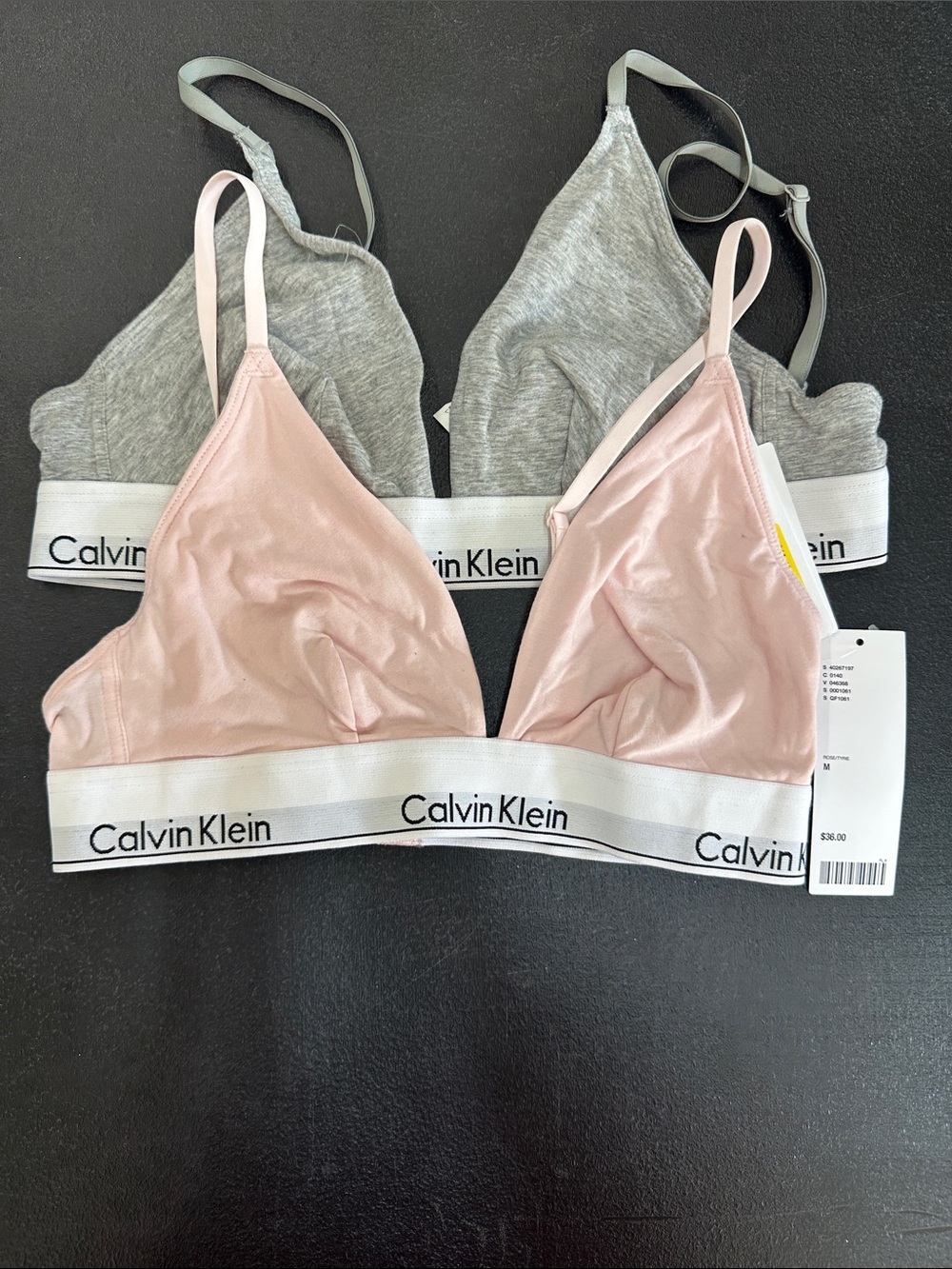Calvin Klein Pink & Gray Soft Triangle Bralette Set